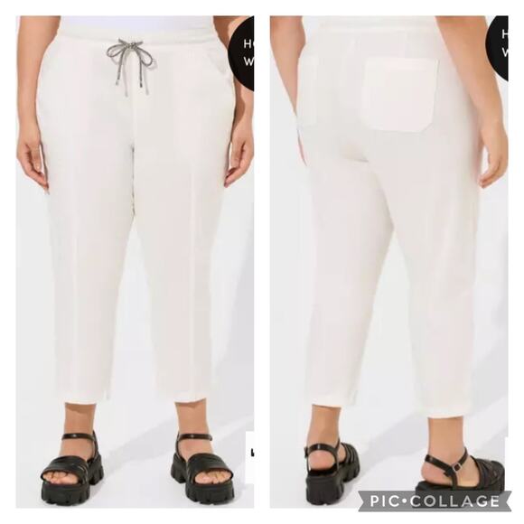 torrid Pants - Torrid White Pull On Cotton Pants Straight Leg Crop Plus Size 3X